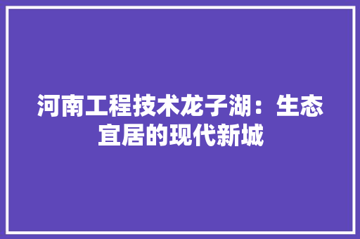 河南工程技术龙子湖：生态宜居的现代新城 室内设计