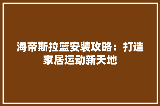 海帝斯拉篮安装攻略：打造家居运动新天地