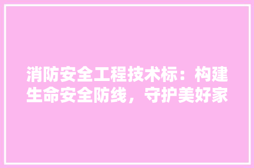 消防安全工程技术标：构建生命安全防线，守护美好家园 室内设计