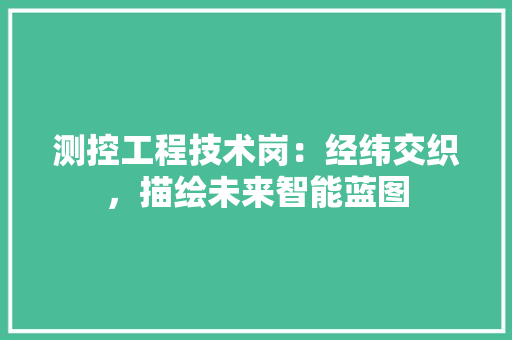 测控工程技术岗：经纬交织，描绘未来智能蓝图 室内设计