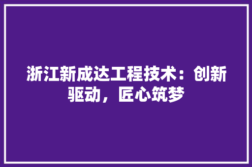 浙江新成达工程技术：创新驱动，匠心筑梦 室内设计