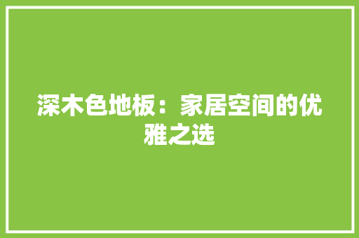 深木色地板：家居空间的优雅之选