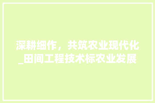 深耕细作，共筑农业现代化_田间工程技术标农业发展新篇章 室内设计