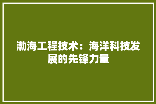 渤海工程技术：海洋科技发展的先锋力量 室内设计