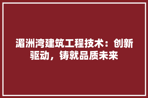 湄洲湾建筑工程技术：创新驱动，铸就品质未来 室内设计