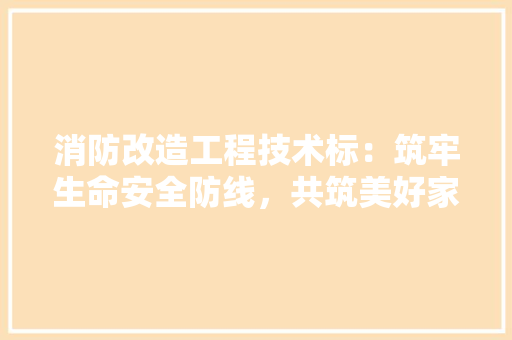 消防改造工程技术标：筑牢生命安全防线，共筑美好家园 室内设计