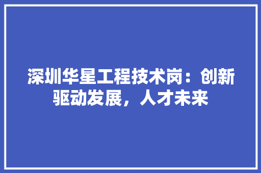 深圳华星工程技术岗：创新驱动发展，人才未来 室内设计