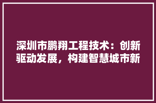 深圳市鹏翔工程技术：创新驱动发展，构建智慧城市新生态 室内设计