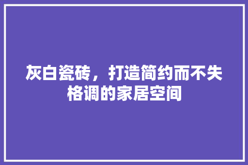 灰白瓷砖，打造简约而不失格调的家居空间