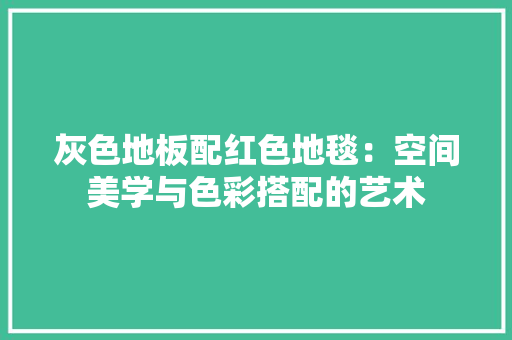 灰色地板配红色地毯：空间美学与色彩搭配的艺术 室内设计