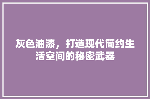 灰色油漆，打造现代简约生活空间的秘密武器 室内设计