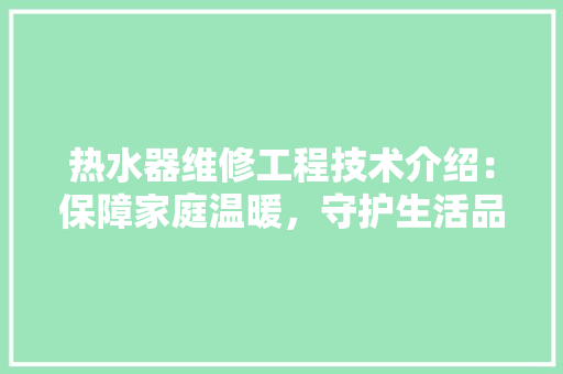 热水器维修工程技术介绍：保障家庭温暖，守护生活品质 室内设计