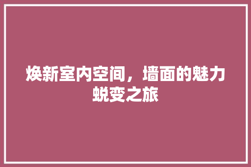 焕新室内空间，墙面的魅力蜕变之旅 室内设计