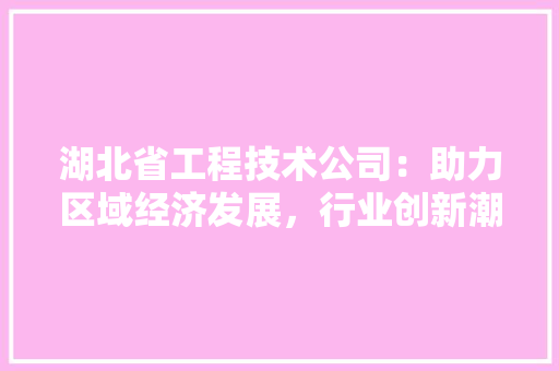 湖北省工程技术公司：助力区域经济发展，行业创新潮流 室内设计