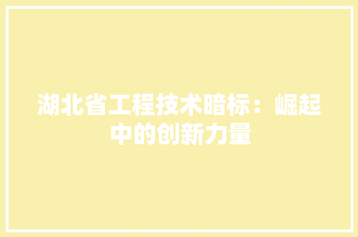 湖北省工程技术暗标：崛起中的创新力量 室内设计