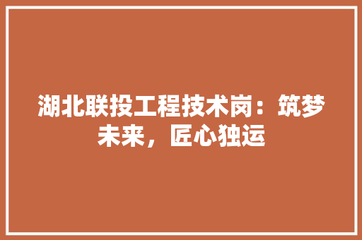 湖北联投工程技术岗：筑梦未来，匠心独运 室内设计