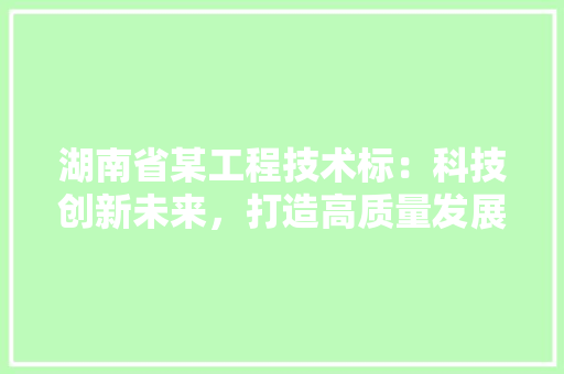湖南省某工程技术标：科技创新未来，打造高质量发展新引擎 室内设计
