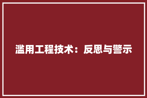 滥用工程技术：反思与警示 室内设计
