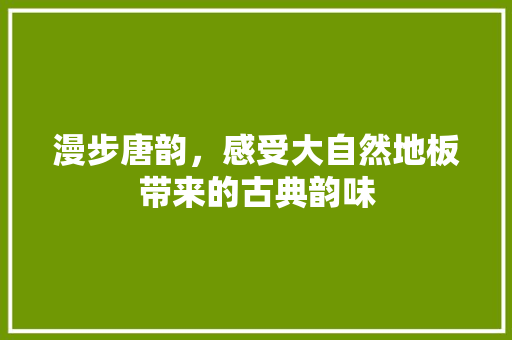 漫步唐韵，感受大自然地板带来的古典韵味 室内设计
