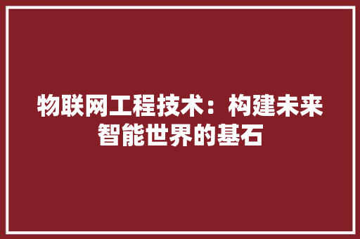 物联网工程技术：构建未来智能世界的基石
