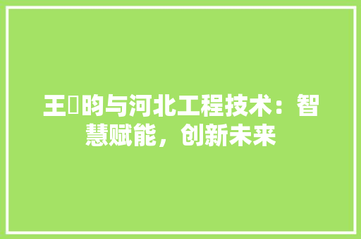 王昳昀与河北工程技术：智慧赋能，创新未来
