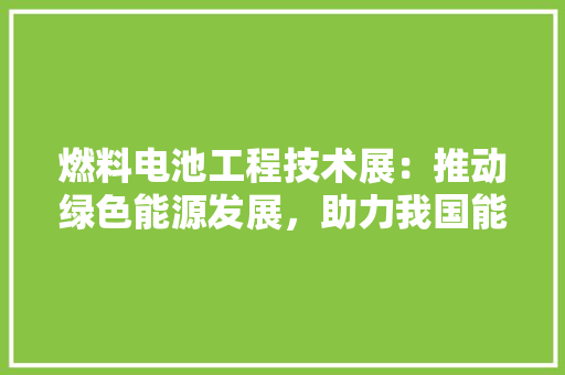 燃料电池工程技术展：推动绿色能源发展，助力我国能源转型 室内设计