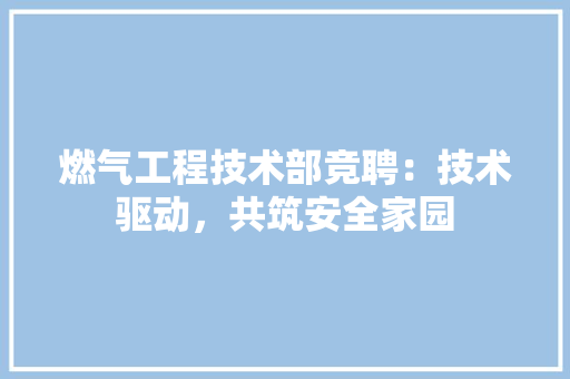 燃气工程技术部竞聘：技术驱动，共筑安全家园 室内设计