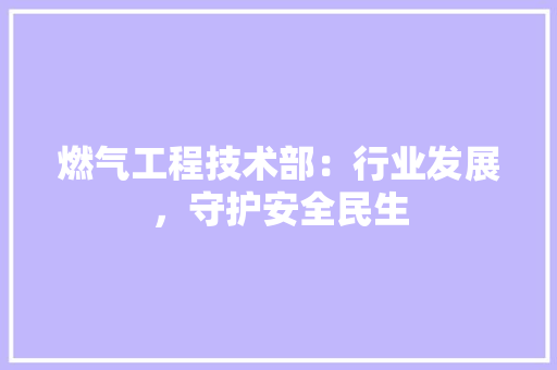 燃气工程技术部：行业发展，守护安全民生 室内设计