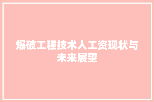 爆破工程技术人工资现状与未来展望 室内设计