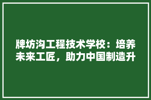 牌坊沟工程技术学校：培养未来工匠，助力中国制造升级 室内设计