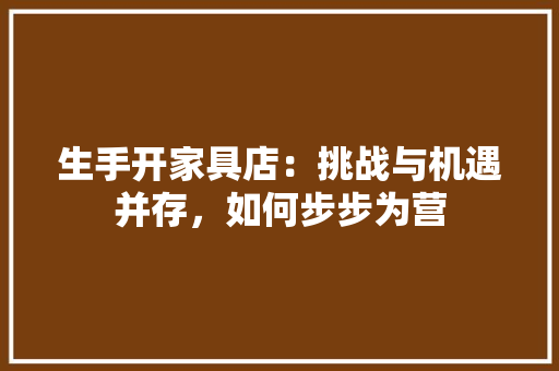 生手开家具店：挑战与机遇并存，如何步步为营