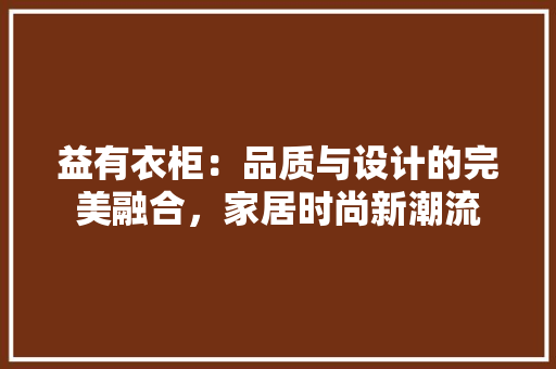 益有衣柜：品质与设计的完美融合，家居时尚新潮流