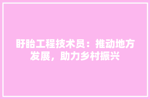 盱眙工程技术员：推动地方发展，助力乡村振兴 室内设计