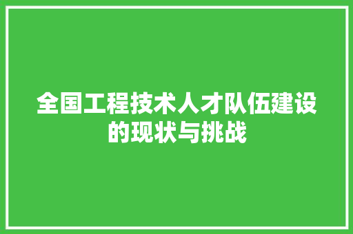 全国工程技术人才队伍建设的现状与挑战 家居装修
