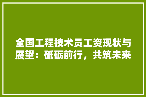 全国工程技术员工资现状与展望：砥砺前行，共筑未来 家居装修