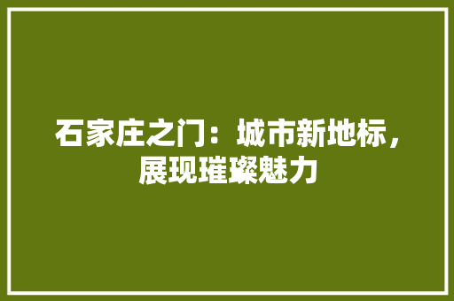 石家庄之门：城市新地标，展现璀璨魅力 室内设计