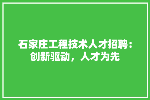 石家庄工程技术人才招聘：创新驱动，人才为先 室内设计