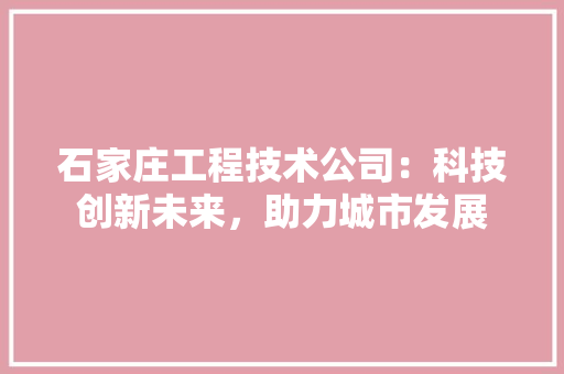 石家庄工程技术公司：科技创新未来，助力城市发展 室内设计