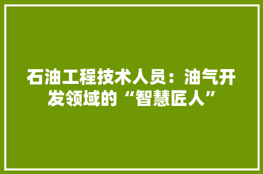 石油工程技术人员：油气开发领域的“智慧匠人” 室内设计
