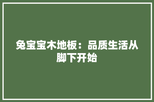 兔宝宝木地板：品质生活从脚下开始 家居装修