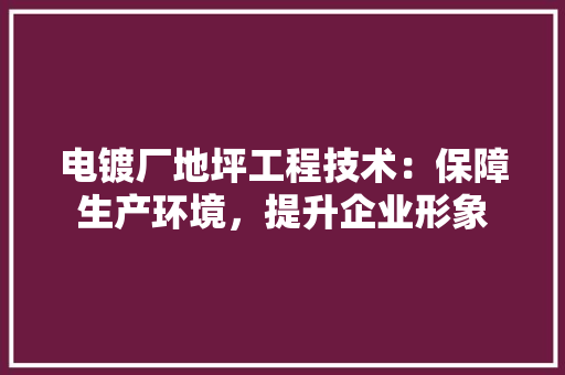 电镀厂地坪工程技术：保障生产环境，提升企业形象 室内设计