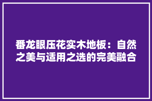 番龙眼压花实木地板：自然之美与适用之选的完美融合 室内设计