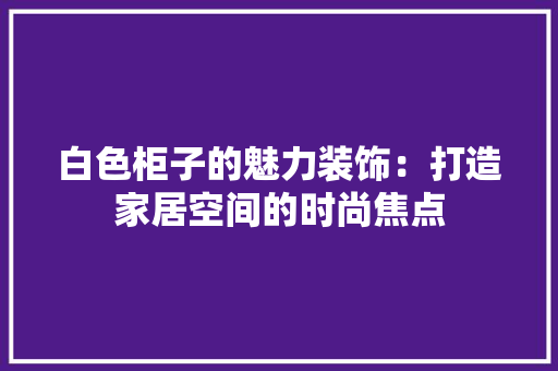 白色柜子的魅力装饰：打造家居空间的时尚焦点