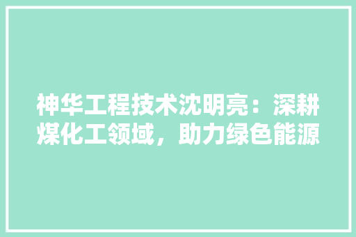 神华工程技术沈明亮：深耕煤化工领域，助力绿色能源转型 室内设计