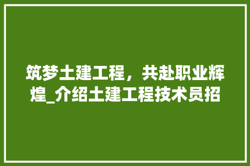 筑梦土建工程，共赴职业辉煌_介绍土建工程技术员招聘 室内设计