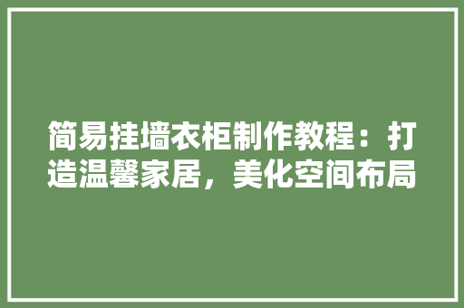 简易挂墙衣柜制作教程：打造温馨家居，美化空间布局 室内设计