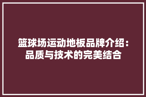 篮球场运动地板品牌介绍：品质与技术的完美结合