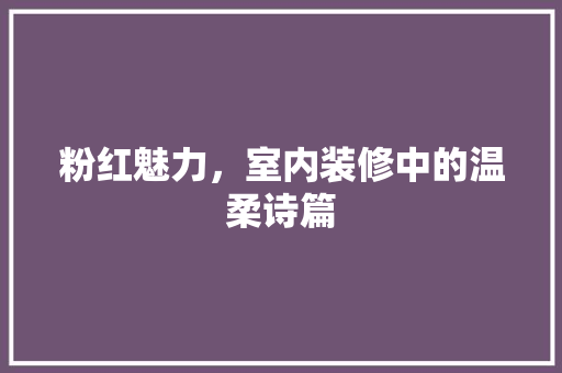 粉红魅力，室内装修中的温柔诗篇 室内设计