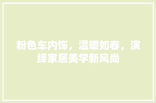 粉色车内饰，温暖如春，演绎家居美学新风尚 室内设计