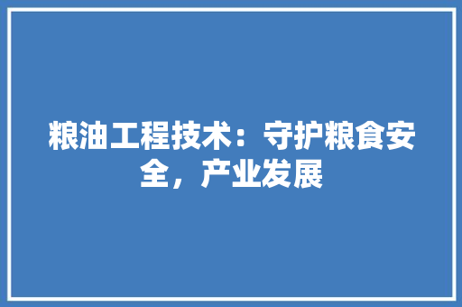 粮油工程技术：守护粮食安全，产业发展 室内设计